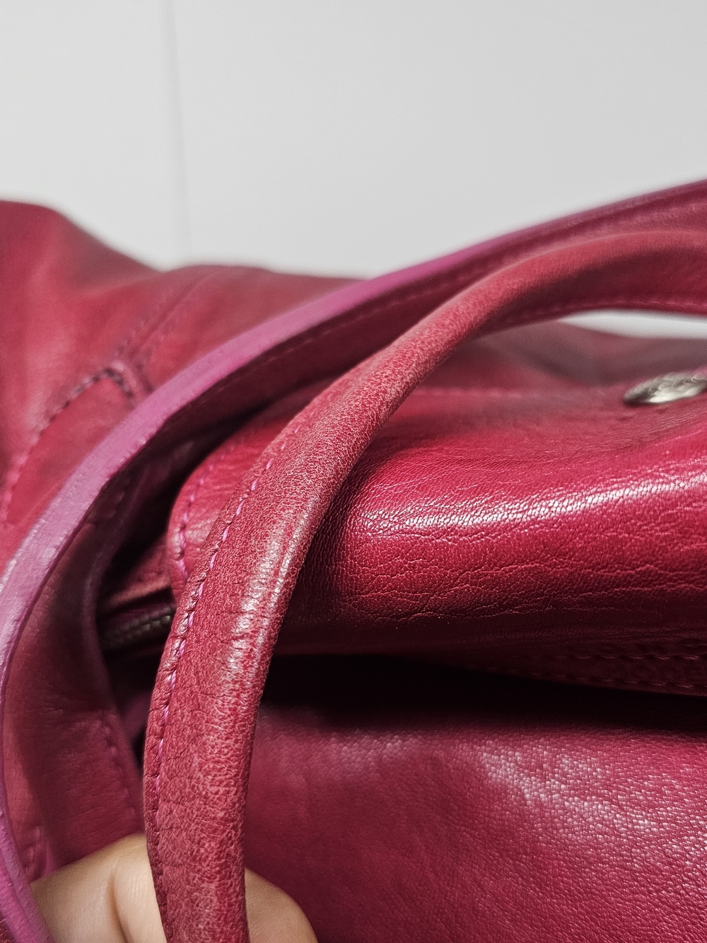Longchamp Le Pliage Cuir Large Pink Leather Tote - Picture 14 of 16